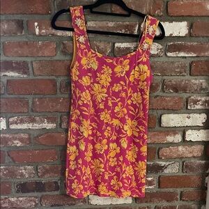 Zara Pink Tank Top with Yellow Floral Print